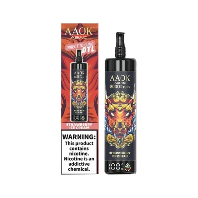 Strawberry Ice Cream | AAOK SHISHA 80K Puffs Disposable Vape